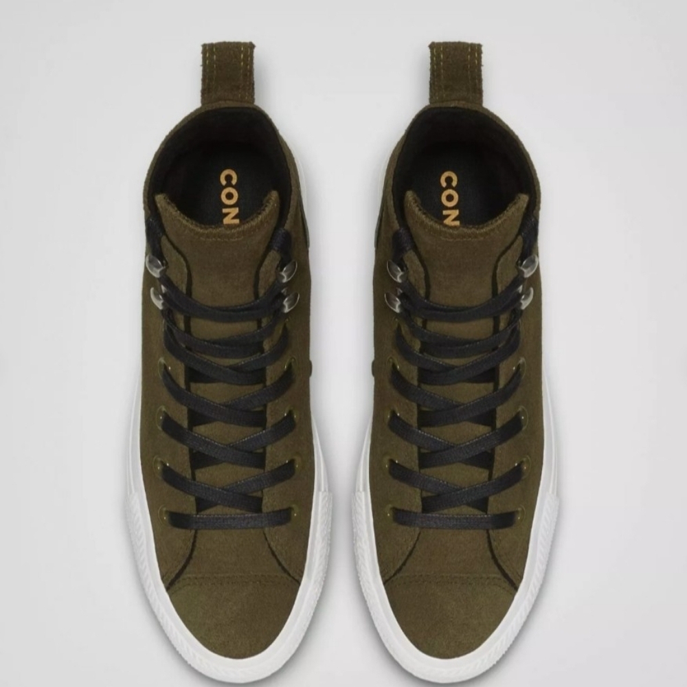 Converse Chuck Taylor All Star Hiker Hi Olive High-Top Suede Sneakers Size 10 - Picture 3 of 10